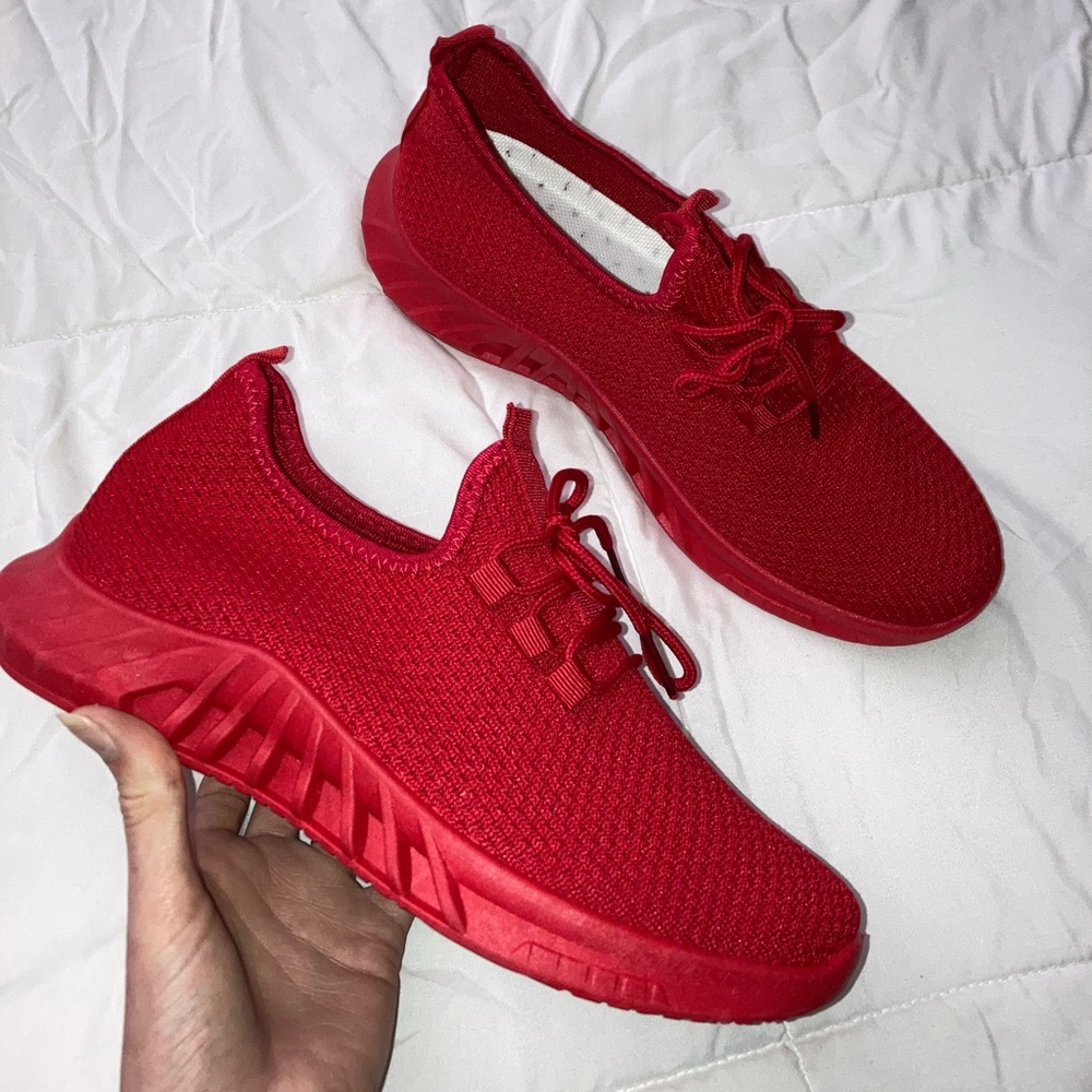 Womens Red Sneakers - Picture 2 of 6